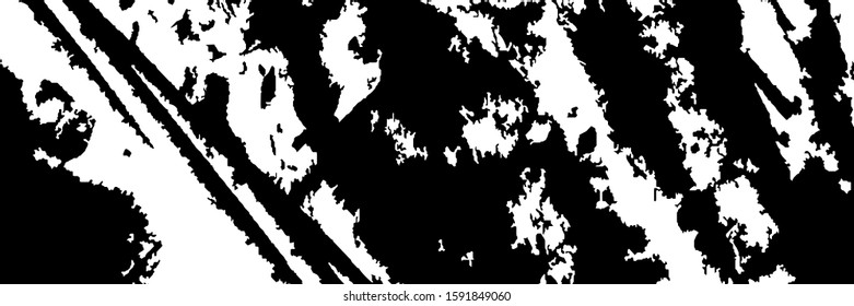 Monochrome Grunge Pattern. Abstract Black and White Texture with Scratched Lines, Spots and Blobs for Wallpaper, Print, Card. Vintage Rough Halftone Background with Different Elements.