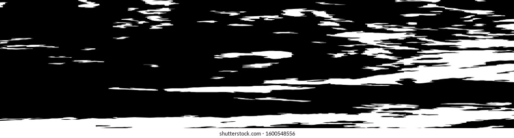 Monochrome Grunge Pattern. Abstract Black and White Texture with Scratched Lines, Spots and Blobs for Web Applications, Banner, Card. Modern Rough Halftone Background with Different Elements.