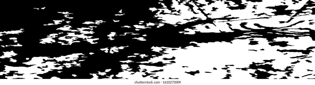 Monochrome Grunge Pattern. Abstract Black and White Texture with Scratched Lines, Spots and Blobs for Card, Print, Mobile Applications. Modern Rough Halftone Background with Different Elements.