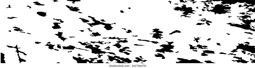 Monochrome Grunge Pattern. Abstract Black and White Texture with Scratched Lines, Spots and Blobs for Banner, Card, Wallpaper. Modern Rough Halftone Pattern with Different Elements.