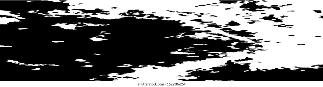 Monochrome Grunge Pattern. Abstract Black and White Texture with Scratched Lines, Spots and Blobs for Web Applications, Wallpaper, Print. Trendy Rough Halftone Pattern with Different Elements.