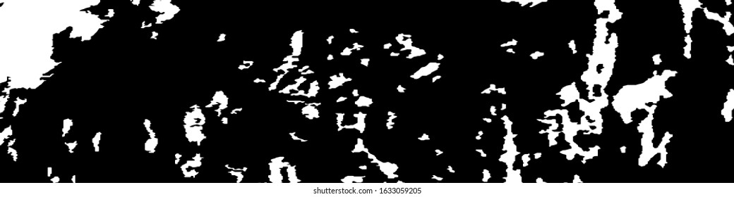 Monochrome Grunge Pattern. Abstract Black and White Texture with Scratched Lines, Spots and Blobs for Wallpaper, Print, Card. Trendy Rough Halftone Pattern with Different Elements.