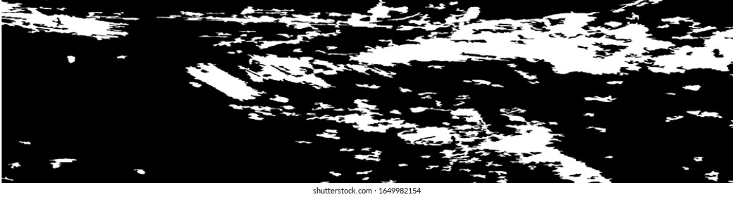 Monochrome Grunge Pattern. Abstract Black and White Texture with Scratched Lines, Spots and Blobs for Banner, Card, Wallpaper. Retro Rough Halftone Pattern with Different Elements.
