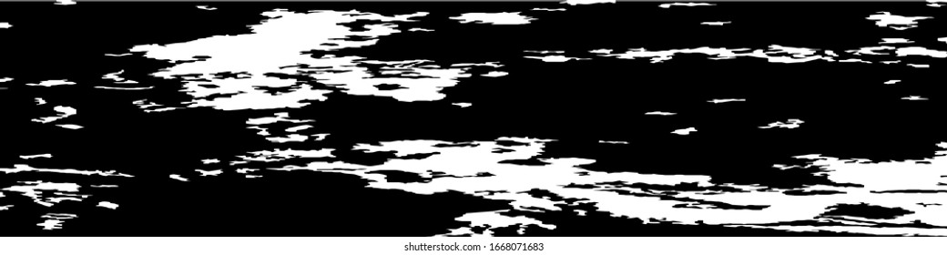 Monochrome Grunge Pattern. Abstract Black and White Texture with Scratched Lines, Spots and Blobs for Card, Print, Mobile Applications. Modern Rough Halftone Pattern with Different Elements.