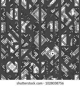 Monochrome grunge seamless pattern