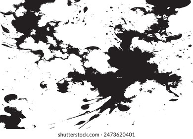 Monochrome Grunge Vector Background with Stains and Cracks for Design and Printing