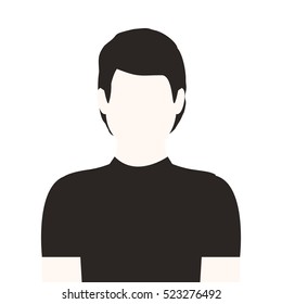 monochrome half body man without face
