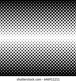 Monochrome halftone abstract background of circular elements and in the direction from the sides to the center vertically