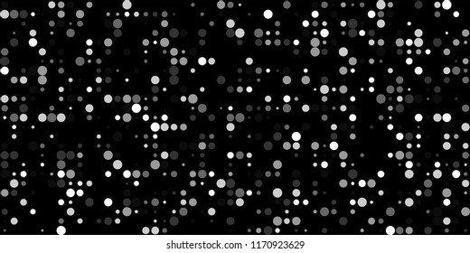 Monochrome Halftone Background. Abstract Texture with Different Sizes Black Dots on White Fond for Card, Print. Modern Digital Black and White Background. Vector Texture.