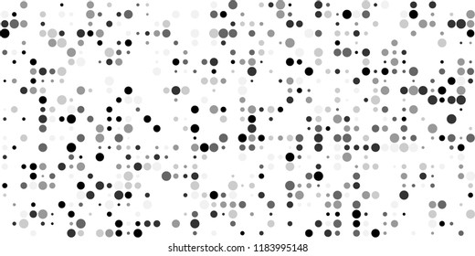 Monochrome Halftone Background. Abstract Texture with Different Sizes Black Dots on White Fond for Web or Mobile Application. Vintage Digital Black and White Background. Vector Texture.