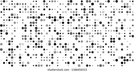Monochrome Halftone Background. Abstract Texture with Different Sizes Black Dots on White Fond for Banner, Flyer, Mobile Application. Vintage Digital Black and White Background. Vector Texture.