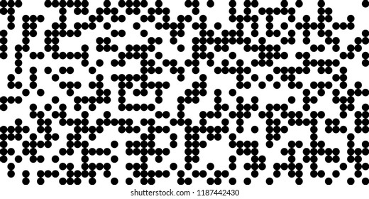 Monochrome Halftone Background. Abstract Texture with Different Sizes Black Dots on White Fond for Web or Mobile Application. Modern Digital Black and White Background. Vector Texture.