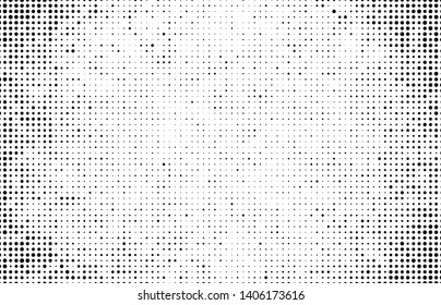 Monochrome halftone background. Abstract texture of black dots on white back
