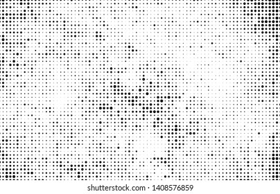 Monochrome halftone background. Abstract texture of black dots on white back