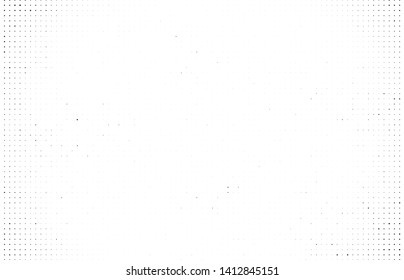Monochrome halftone background. Abstract texture of black dots on white back