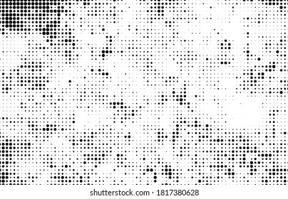 Fondo de medio tono monocromo. Textura abstracta de puntos negros sobre la espalda blanca