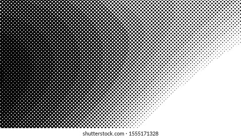 Monochrome halftone background. Curved gradient texture or pattern. Vertical gradient dots. Pop art texture. Vector illustration.