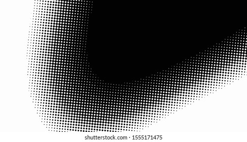 Monochrome halftone background. Curved gradient texture or pattern. Vertical gradient dots. Pop art texture. Vector illustration.