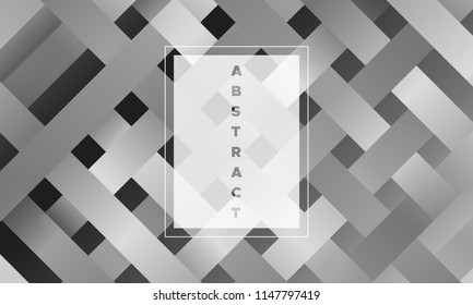 Monochrome Halftone Background with Glowing Rectangles. Trendy Colorful Gradient. Bright Geometric Template for Cover. Minimal Design. EPS10 Vector. Trendy Halftone Background in Futuristic Style.