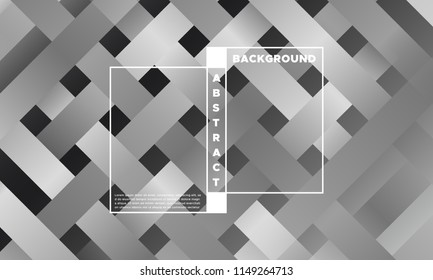 Monochrome Halftone Background with Glowing Rectangles. Trendy Colorful Gradient. Bright Geometric Template for Cover. Minimal Design. EPS10 Vector. Trendy Halftone Background in Futuristic Style.