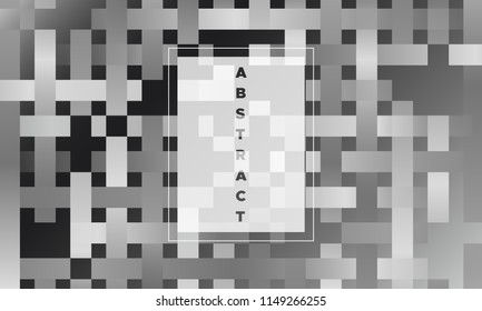 Monochrome Halftone Background with Glowing Rectangles. Trendy Colorful Gradient. Bright Geometric Template for Cover. Minimal Design. EPS10 Vector. Trendy Halftone Background in Futuristic Style.