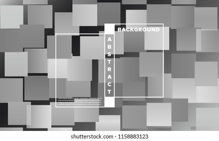 Monochrome Halftone Background with Glowing Rectangles. Trendy Colorful Gradient. Bright Geometric Template for Cover. Minimal Design. EPS10 Vector. Trendy Halftone Background in Futuristic Style.