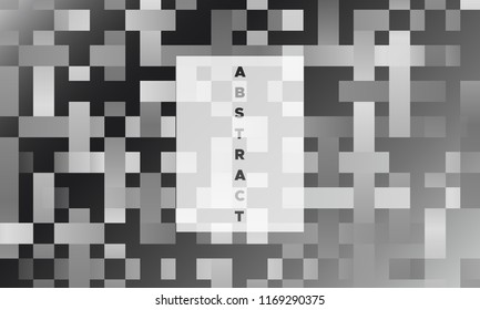 Monochrome Halftone Background with Glowing Rectangles. Trendy Colorful Gradient. Bright Geometric Template for Cover. Minimal Design. EPS10 Vector. Trendy Halftone Background in Futuristic Style.