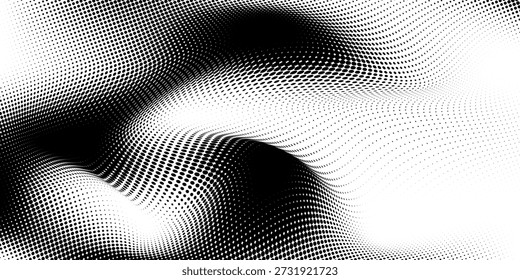 Fondo de semitono monocromo con un gradiente de puntos que crea un elemento de diseño moderno y minimalista EPS 10