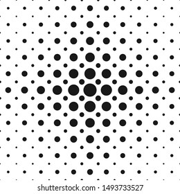 Monochrome halftone circle pattern background - abstract geometrical vector template illustration