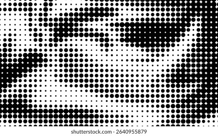 Monochrome Halftone Circle Pattern Texture for Modern Abstract Backgrounds and Graphic Design Projects, Illustrating Depth and Contrast with Classic Black and White Aesthetic