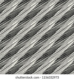 Monochrome Halftone Crinkle-Effect Striped Pattern