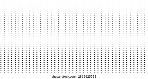 Monochrome halftone dot gradient creating a retro pop art feel and abstract graphic texture. Clean black-and-white pattern suitable for backgrounds, design overlays, print, and modern minimalist compositions.