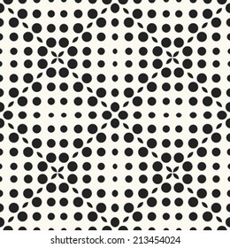 Monochrome Halftone Dots Textured Ornate Pattern