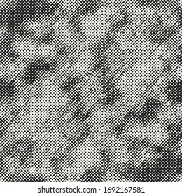 Monochrome Halftone Effect Grunge Textured Stained Pattern