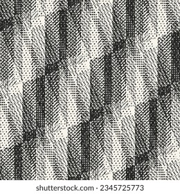 Monochrome Halftone Effect Textured Broken Striped Pattern