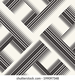 Monochrome Halftone Effect Textured Checked Pattern
