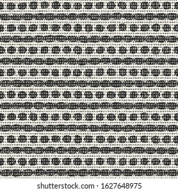 Monochrome Halftone Effect Textured Ornate  Striped Pattern.
