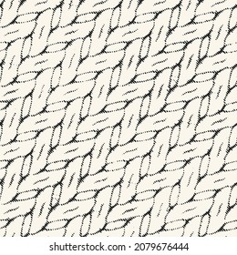 Monochrome Halftone Effect Textured Ornate Stroke Pattern