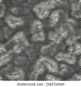 Monochrome Halftone Glitch Effect Textured Pattern