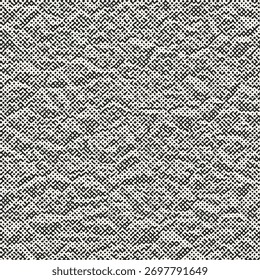 Monochrome Halftone Grunge Crumpled Pattern