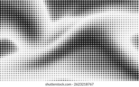 Patrón de semitono monocromo: Abstractas diseño en blanco y negro con puntos circulares para fondos modernos, texturas y Gradientes, perfecto para el arte y el diseño digital