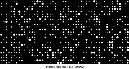 Monochrome Halftone Pattern. Abstract Texture with Different Sizes Black Dots on White Fond for Web or Mobile Application. Modern Digital Black and White Background. Vector Texture.