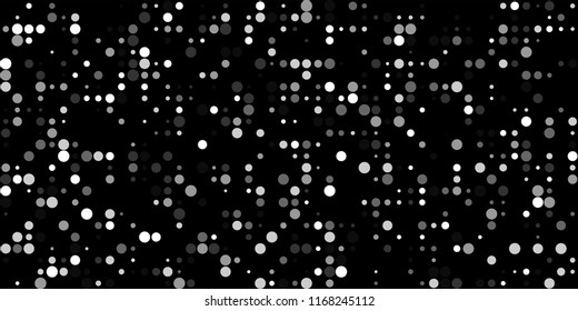 Monochrome Halftone Pattern. Abstract Texture with Different Sizes Black Dots on White Fond for Banner, Flyer, Mobile Application. Retro Digital Black and White Background. Vector Texture.