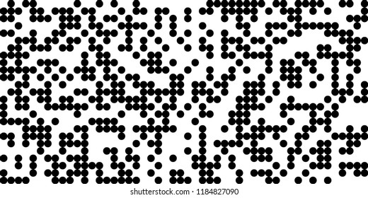 Monochrome Halftone Pattern. Abstract Texture with Different Sizes Black Dots on White Fond for Print, Paper, Card. Modern Digital Black and White Background. Vector Texture.