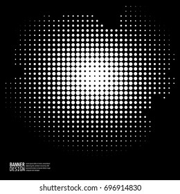 Monochrome halftone pattern dot background texture overlay grunge distress. Vector illustration.