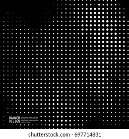 Monochrome halftone pattern dot background texture overlay grunge distress. Vector illustration.