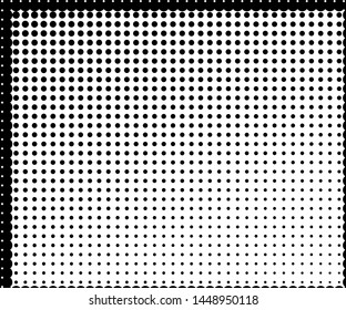 Monochrome halftone pattern. Grunge dotted panel with circles, dots, point. Design element for web banners, posters, cards, wallpapers, sites. Black and white color