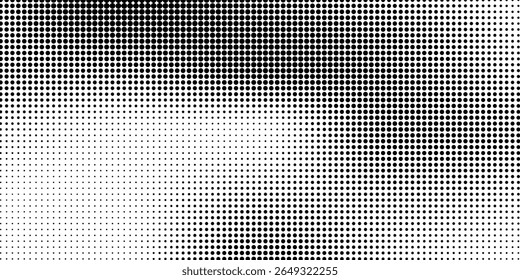Monochrome halftone pattern illustration background. 2D layout illustration
