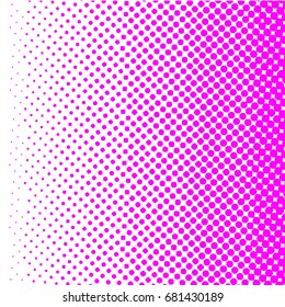 Monochrome Halftone pink circles, dots pattern on a White Background. 