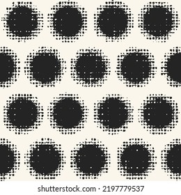 Patrón de puntos texturados de semitono monocromo